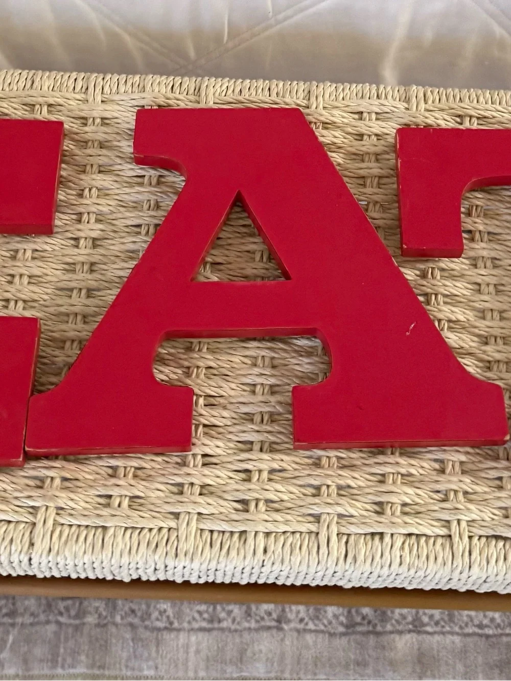Pottery Barn Red Wooden Letters eat Accent